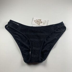 Becca By Rebecca Virtue Crochet Bikini Bottom Women's Small‎ Black Adela Hipster